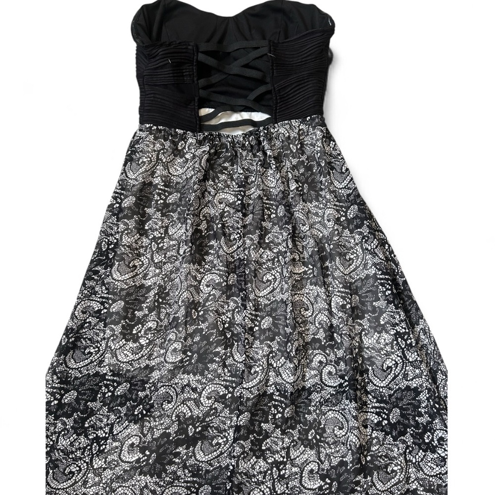 🌹BONGO Junior’s Black Strapless High Low Maxi Dresses Size Medium - Picture 3 of 6